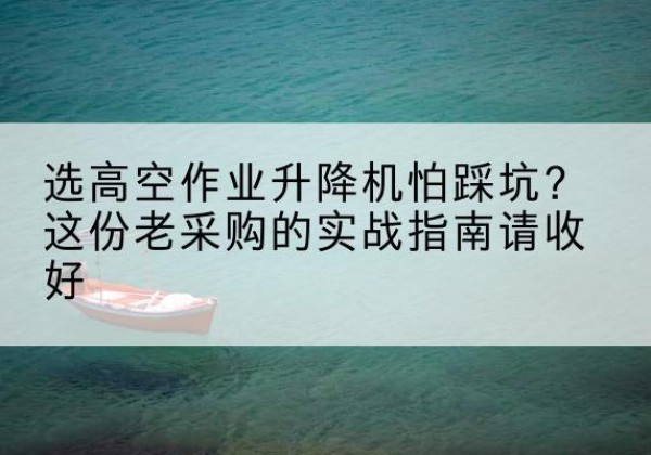 金山区高空作业升降机厂家推荐-选高空作业升降机怕踩坑？这份老采购的实战指南请收好
