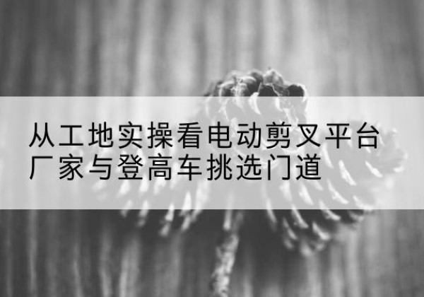 金山区电动剪叉升降平台厂家-从工地实操看电动剪叉平台厂家与登高车挑选门道